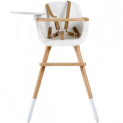 Chaise haute évolutive Ovo Luxe one avec harnais beige (Micuna) - Image 1