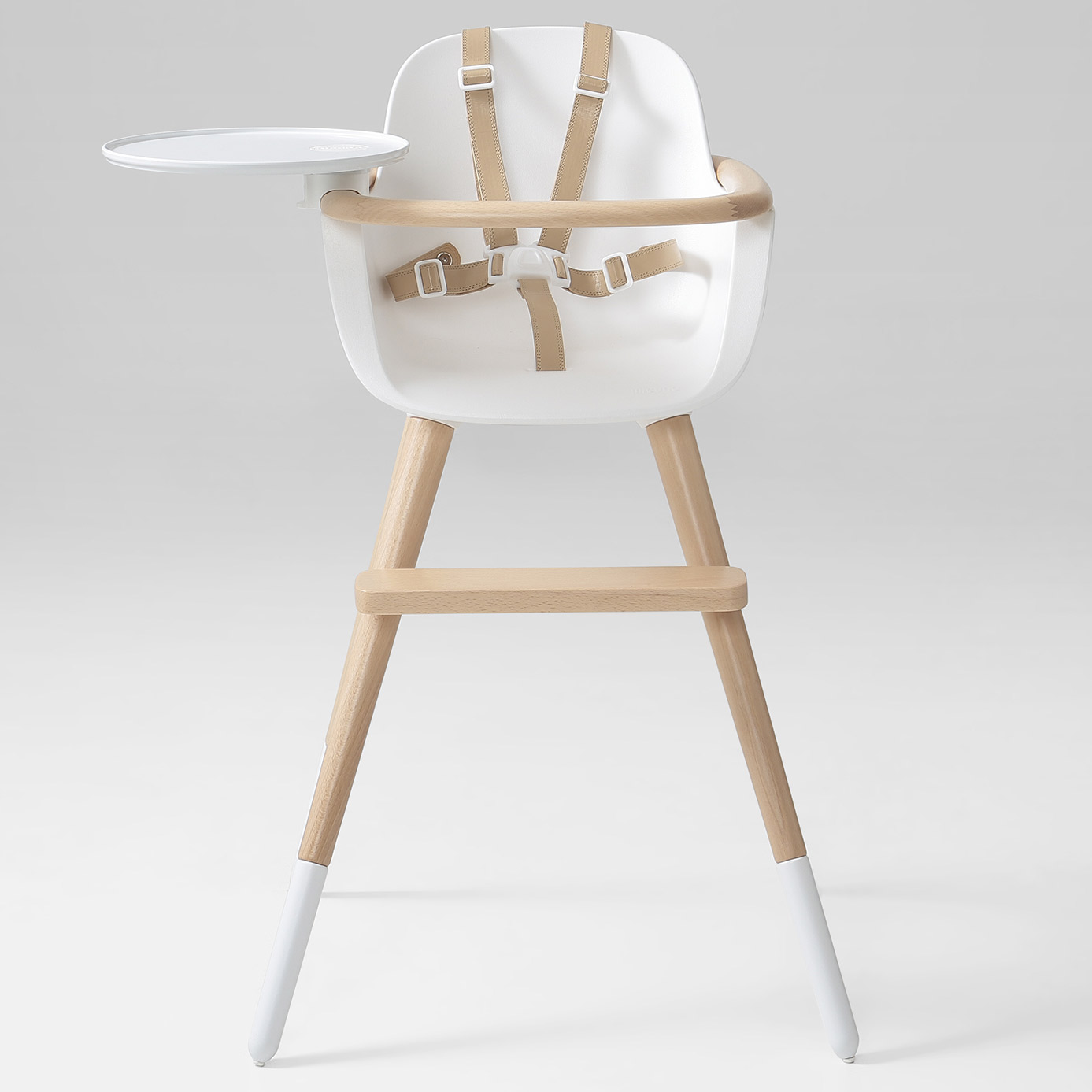 Chaise haute évolutive Ovo Luxe one avec harnais beige (Micuna) - Image 3