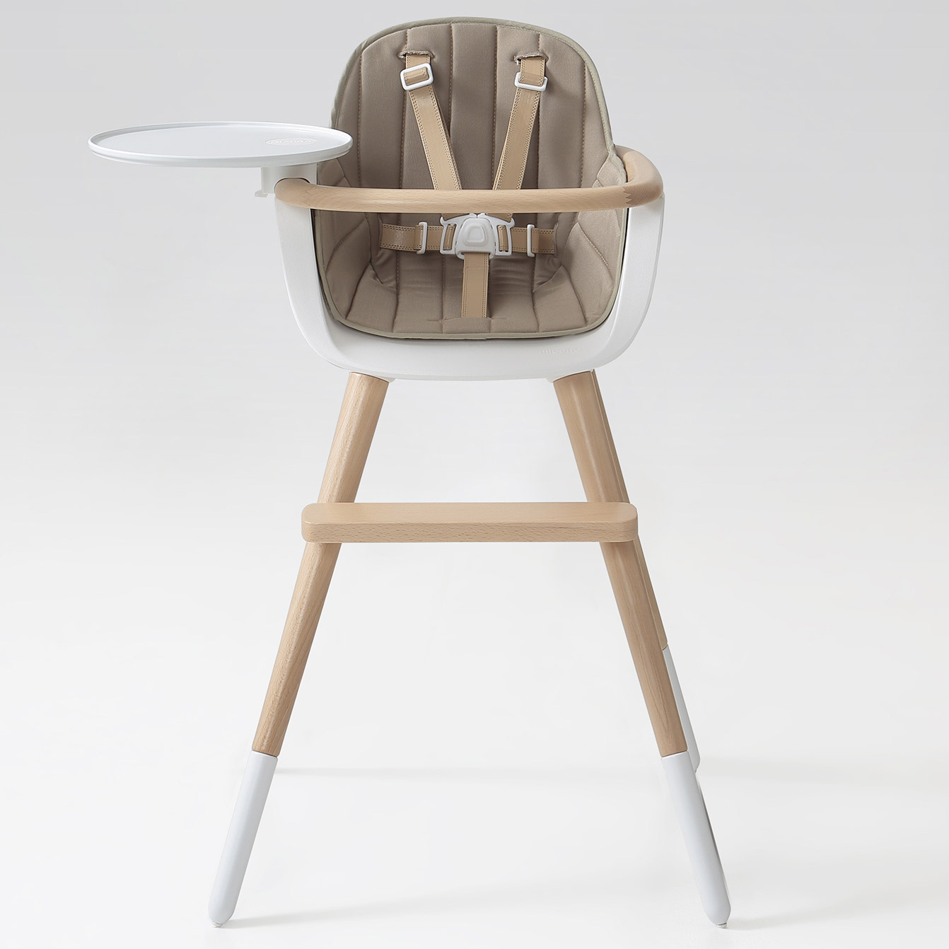 Chaise haute évolutive Ovo Luxe one avec harnais beige (Micuna) - Image 4