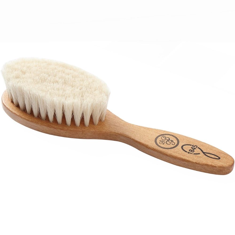 Brosse à cheveux bébé en hêtre rouge et soie de chèvre (Le Biberon Français) - Image 1