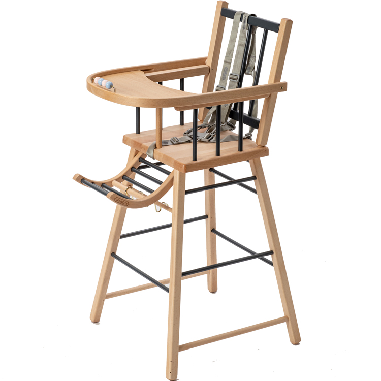 Chaise haute traditionnelle André hybride anthracite