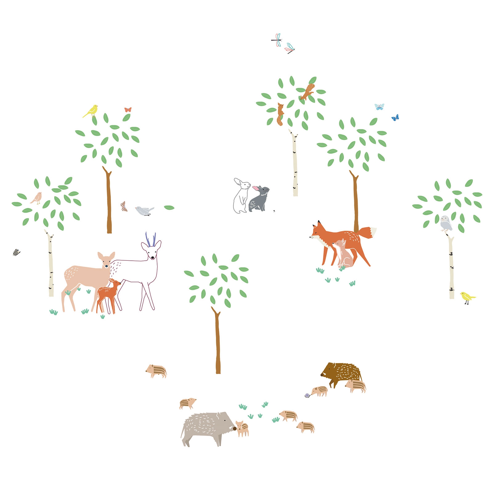 Stickers Balade en forêt (70 x 70 cm) (MIMI'lou) - Image 1