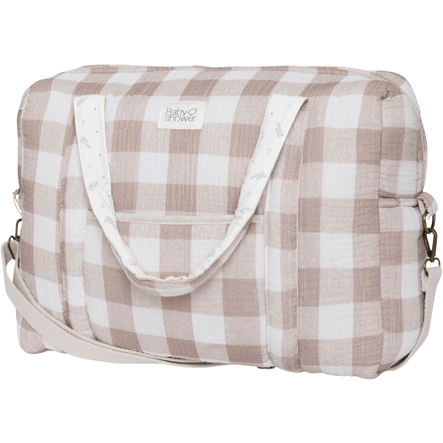 Sac de maternité Camila Vichy Caramel (Babyshower) - Image 1