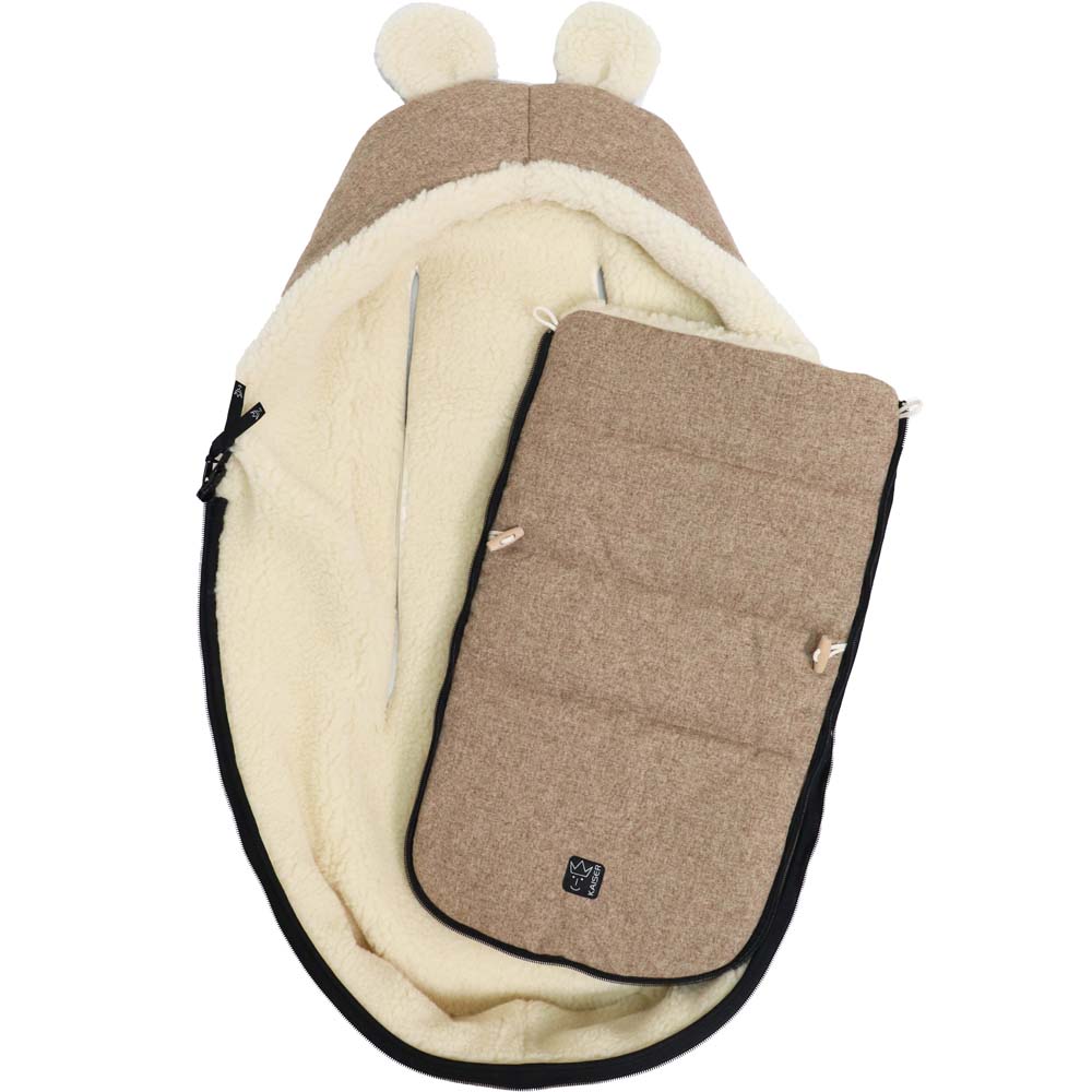 Chancelière capuche souris en laine marron (0-12 mois) (Kaiser) - Image 6