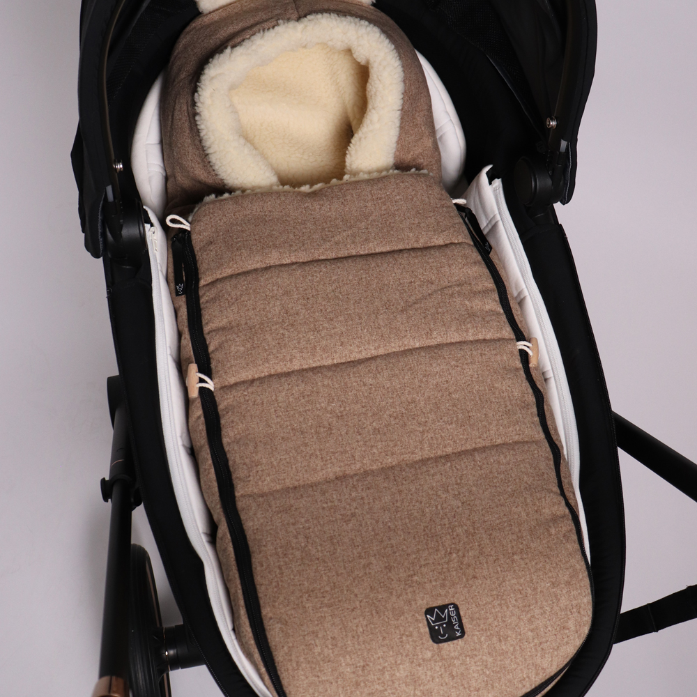 Chancelière capuche souris en laine marron (0-12 mois) (Kaiser) - Image 4