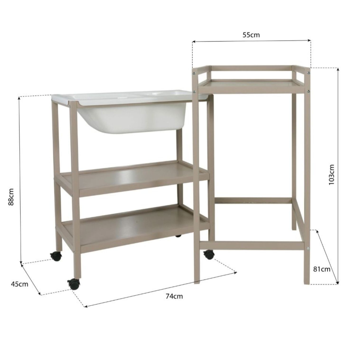 Table à langer avec baignoire Basic Blanc (Quax) - Image 5