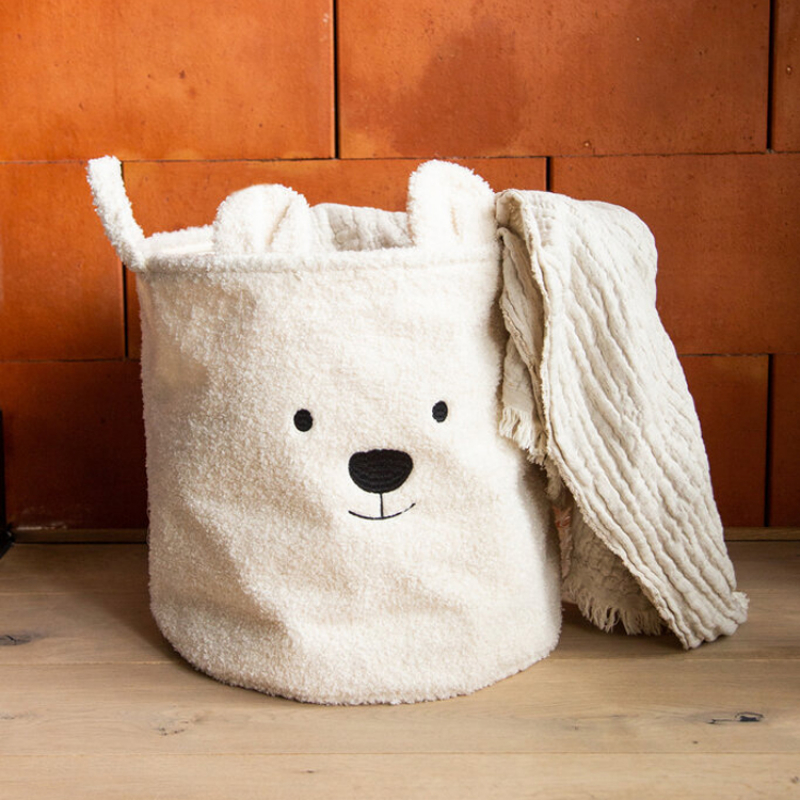Panier de rangement Teddy écru (40 x 40 cm) (Childhome) - Image 1