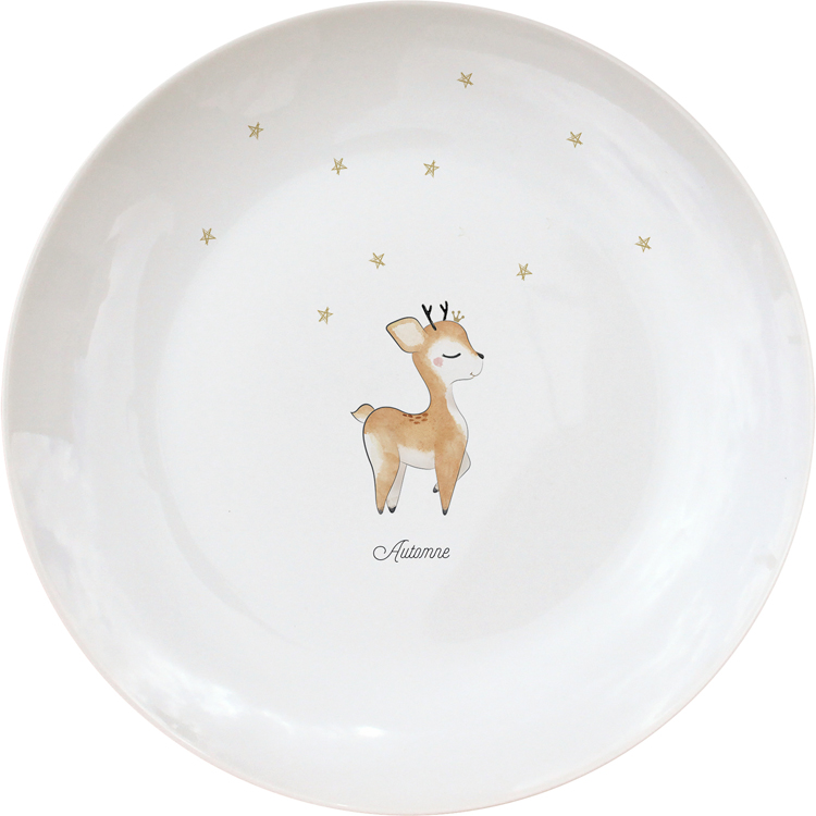 Assiette en porcelaine Renne (personnalisable) (Gaëlle Duval) - Image 1