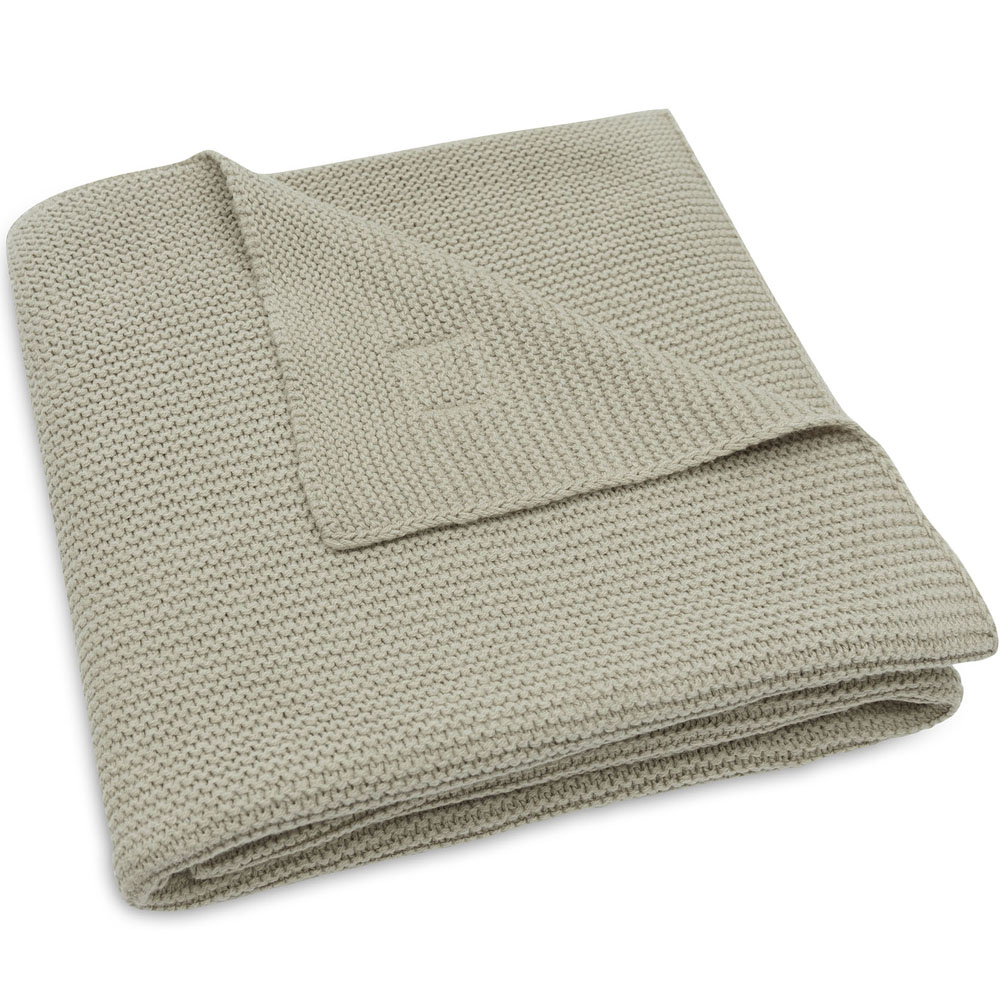 Jollein - Couverture en tricot Basic Knit Olive Green (75 x 100 cm)