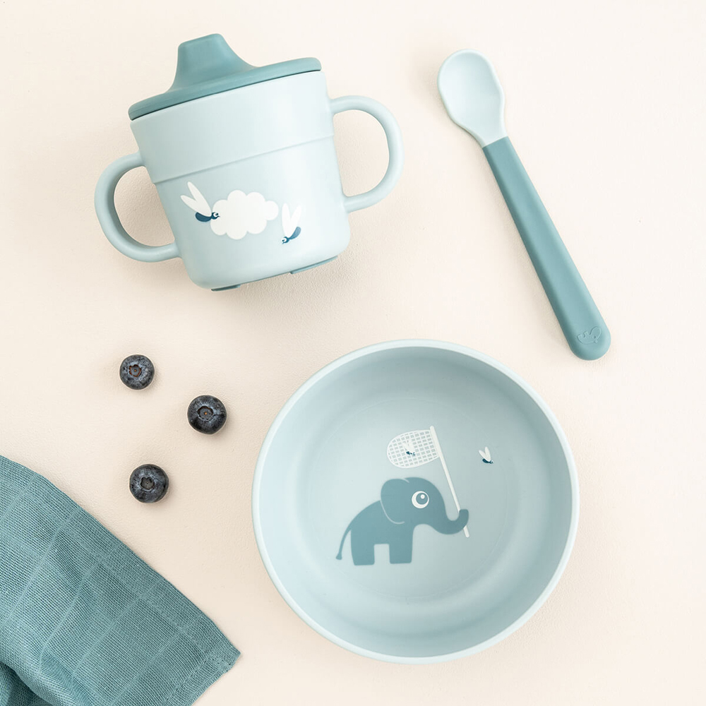 Coffret premier repas Elphee Bleu (3 pièces) (Done by deer) - Image 1