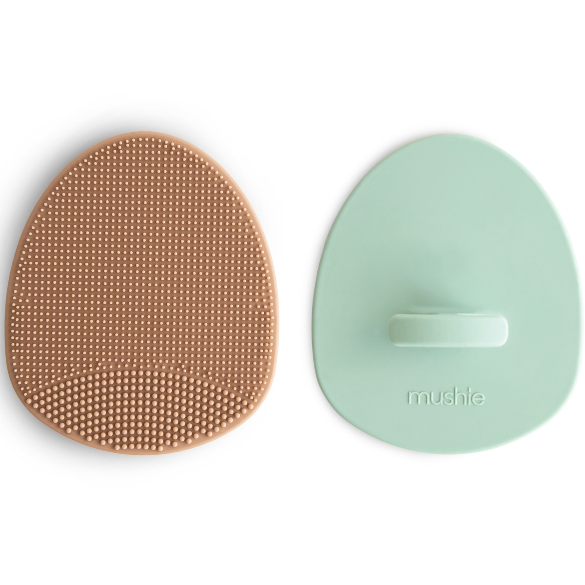 Mushie - Lot de 2 brosses pour croûtes de lait Natural-Cambridge Blue