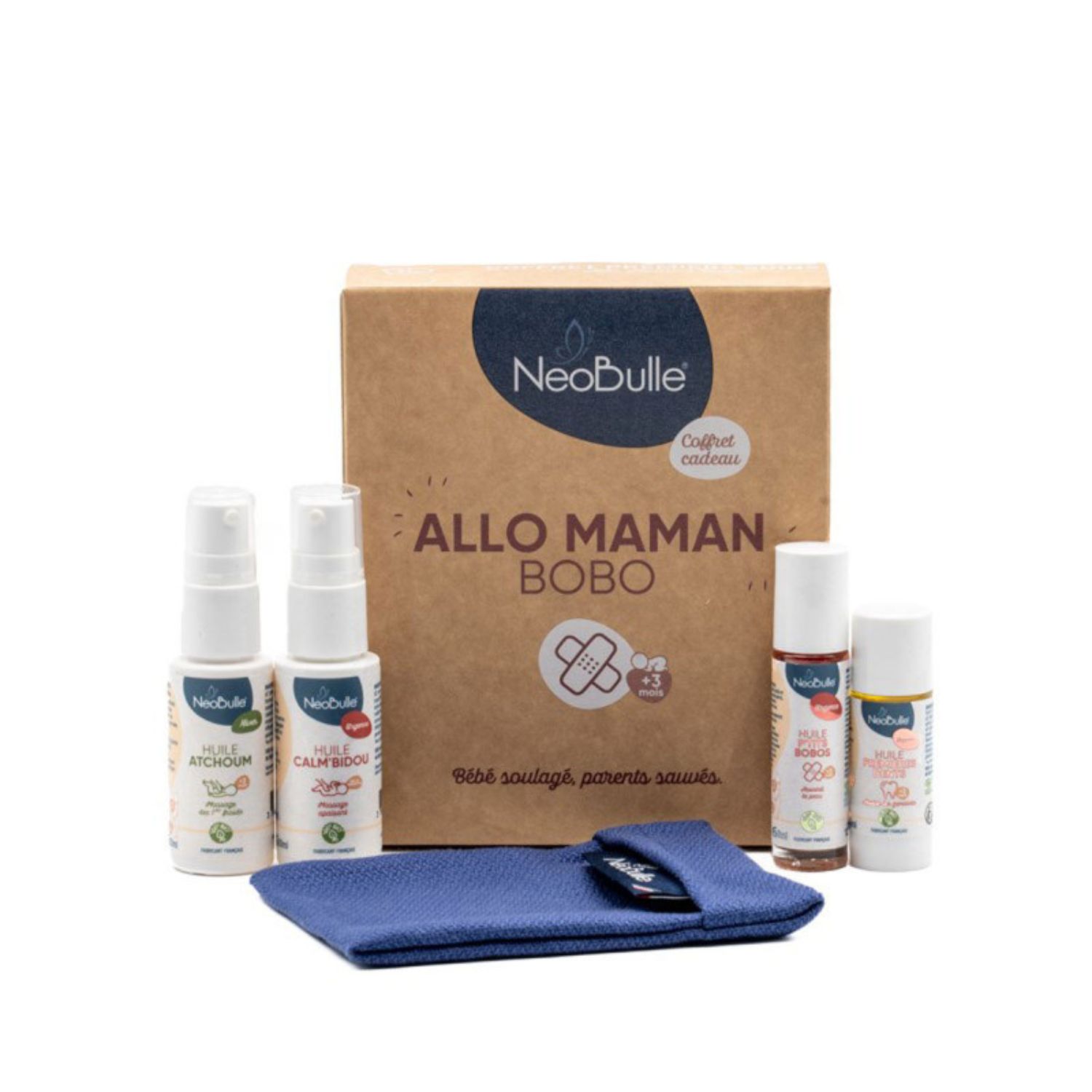 NéoBulle - Coffret soins essentiels Allo maman bobo ! (4 huiles + 1 pochette)