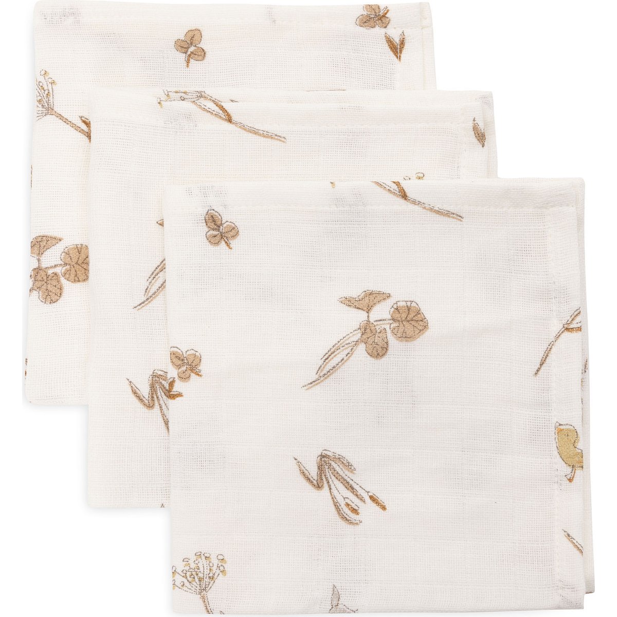 Jollein - Lot de 3 mini langes en gaze de coton Riverside (31 x 31 cm)