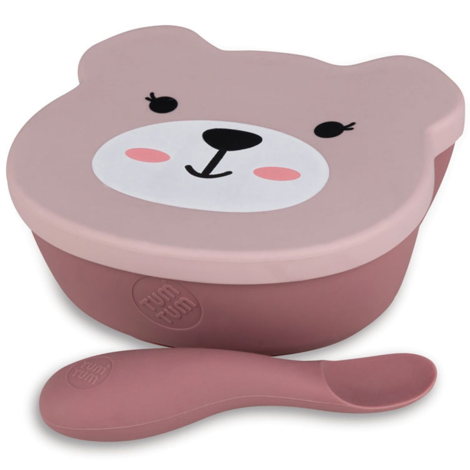 Set repas en silicone Ourson Rose (4 pièces) (Tum Tum) - Image 4