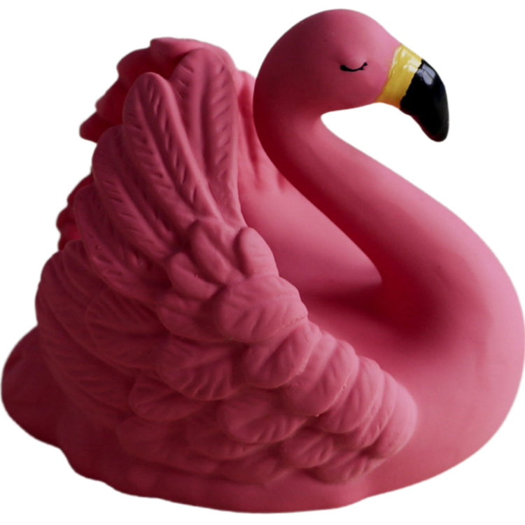 Jouet de bain en hévéa Flamant rose (Natruba) - Image 1