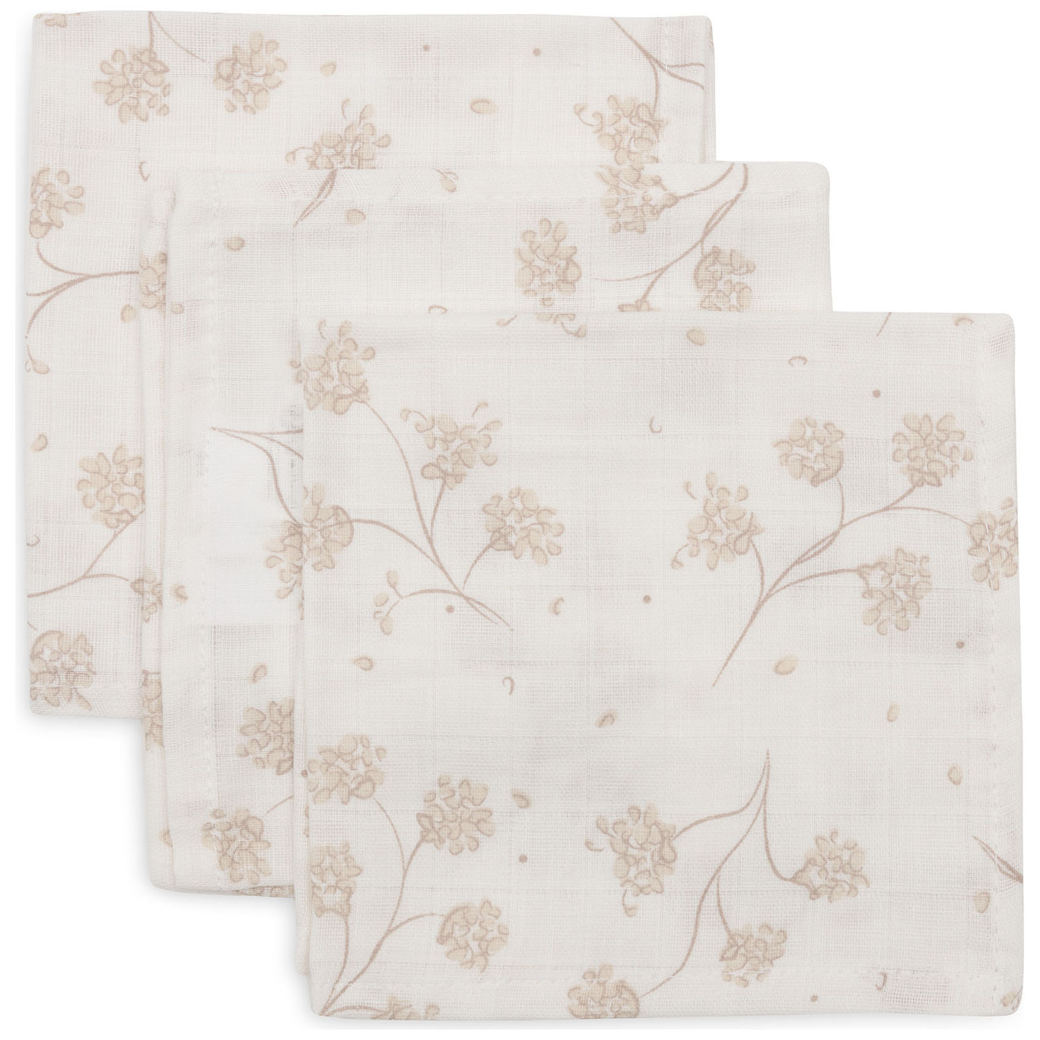 Jollein - Lot de 3 mini langes en gaze de coton Leafy Dreams (31 x 31 cm)