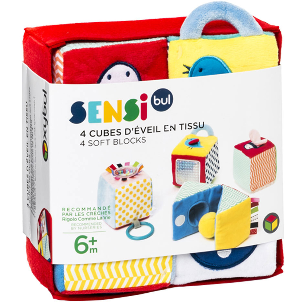 4 cubes d'éveil en tissu (Oxybul) - Image 1