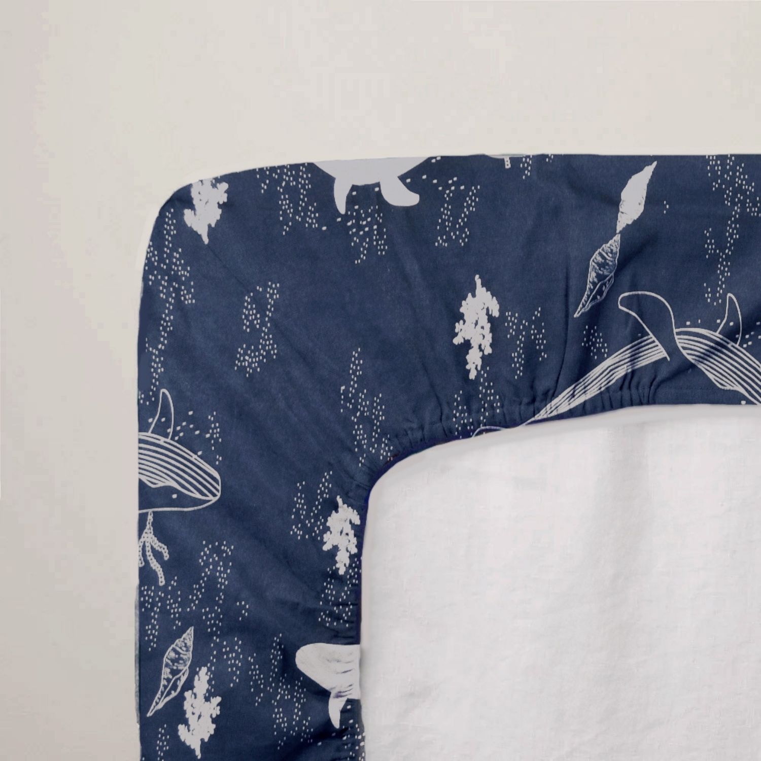 Drap housse Whales (70 x 140 cm) (Mon P'tit Dodo) - Image 1