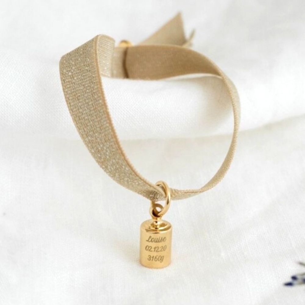 Bracelet Mon Petit Poids en plaqué or jaune (personnalisable) (Mon Petit Poids) - Couverture