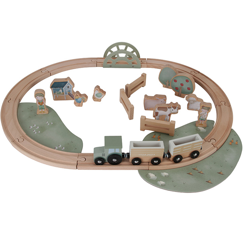 Circuit de train en bois Little Farm (Little Dutch) - Image 1