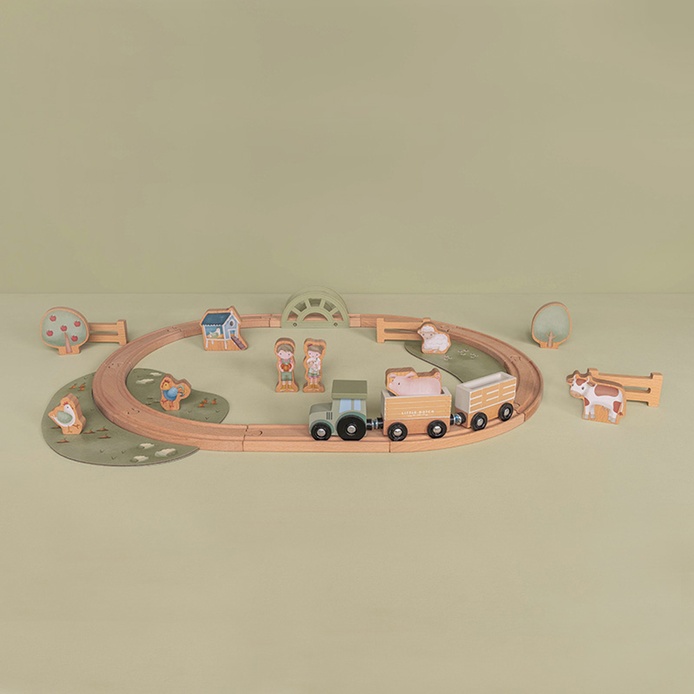 Circuit de train en bois Little Farm (Little Dutch) - Image 3