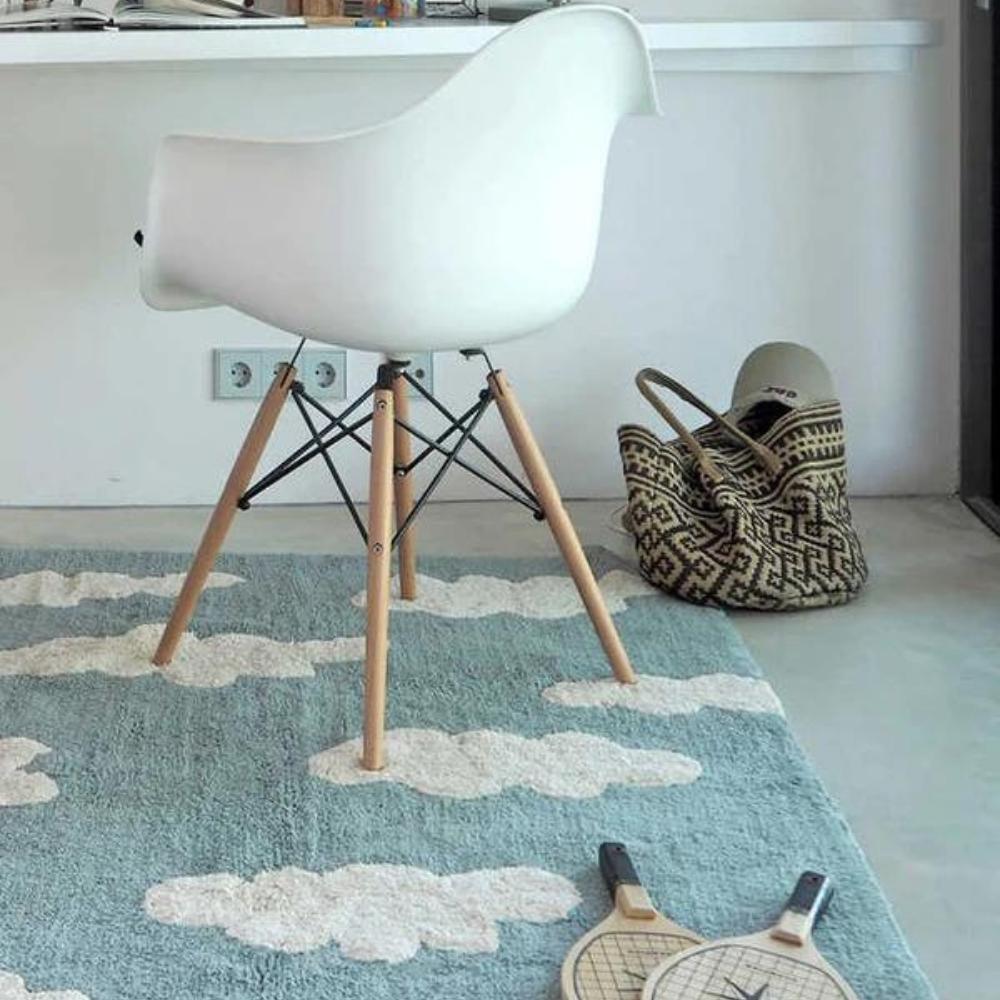 Lorena Canals - Tapis lavable nuages vintage bleu (120 x 160 cm)