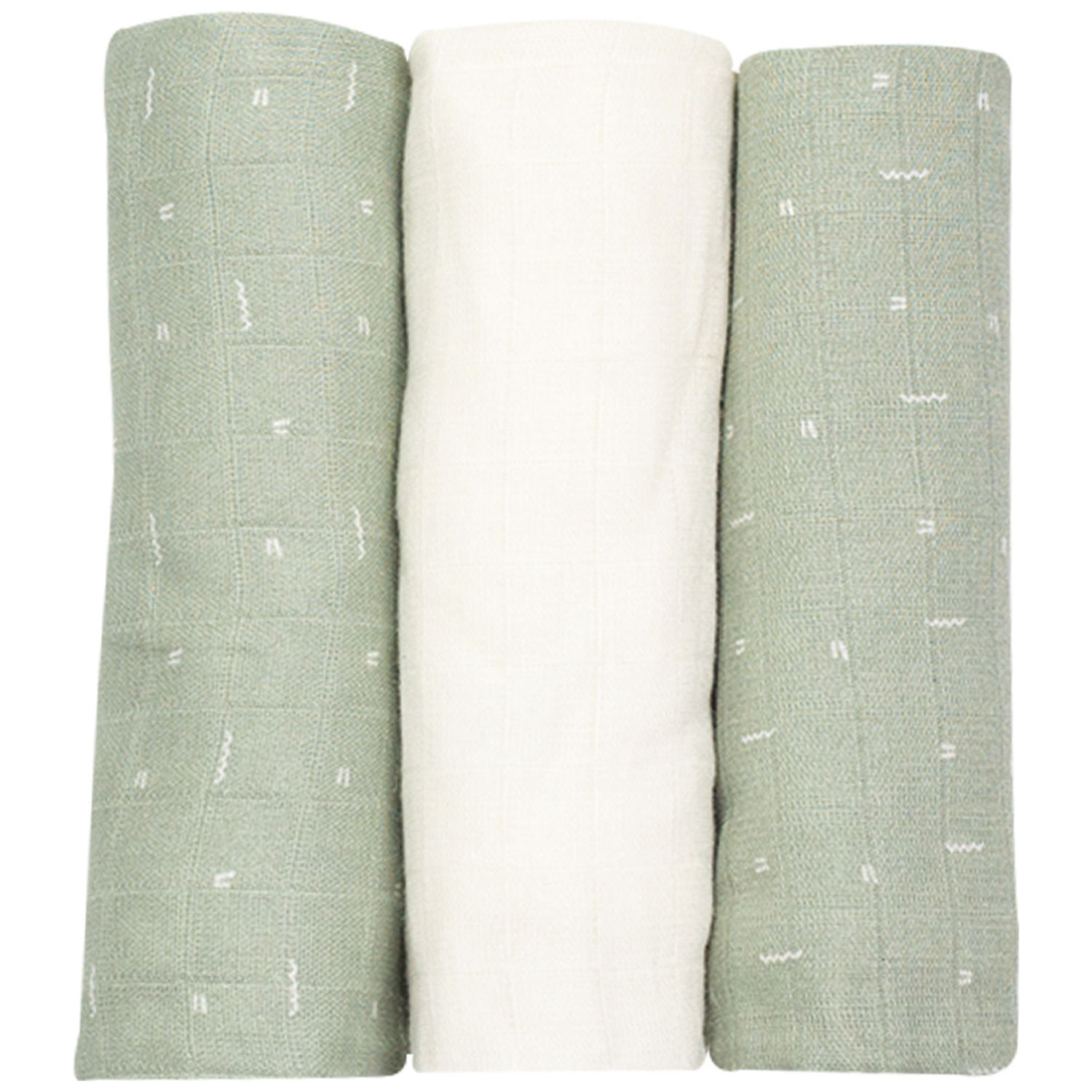 Lot de 3 langes en mousseline Grafic Olive (70 x 70 cm) (Trois Kilos Sept) - Couverture