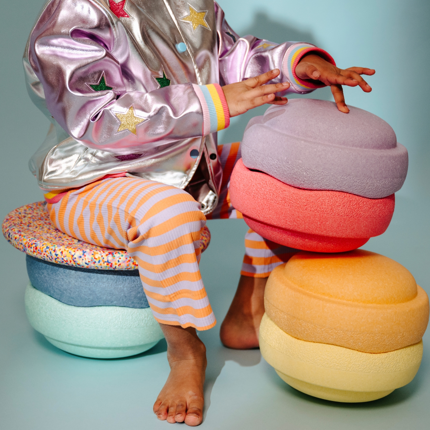 Stapelstein - Jeu de motricité Rainbow Set pastel (7 blocs)