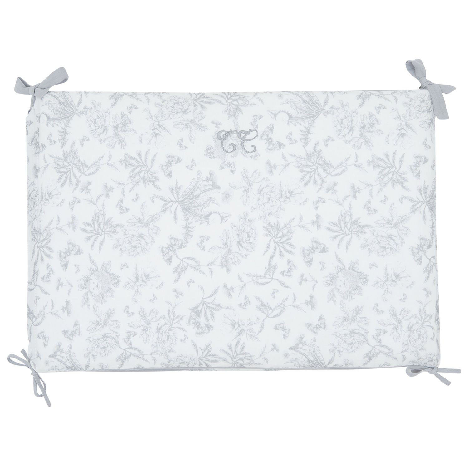 Tour de lit adaptable Toile de Jouy gris