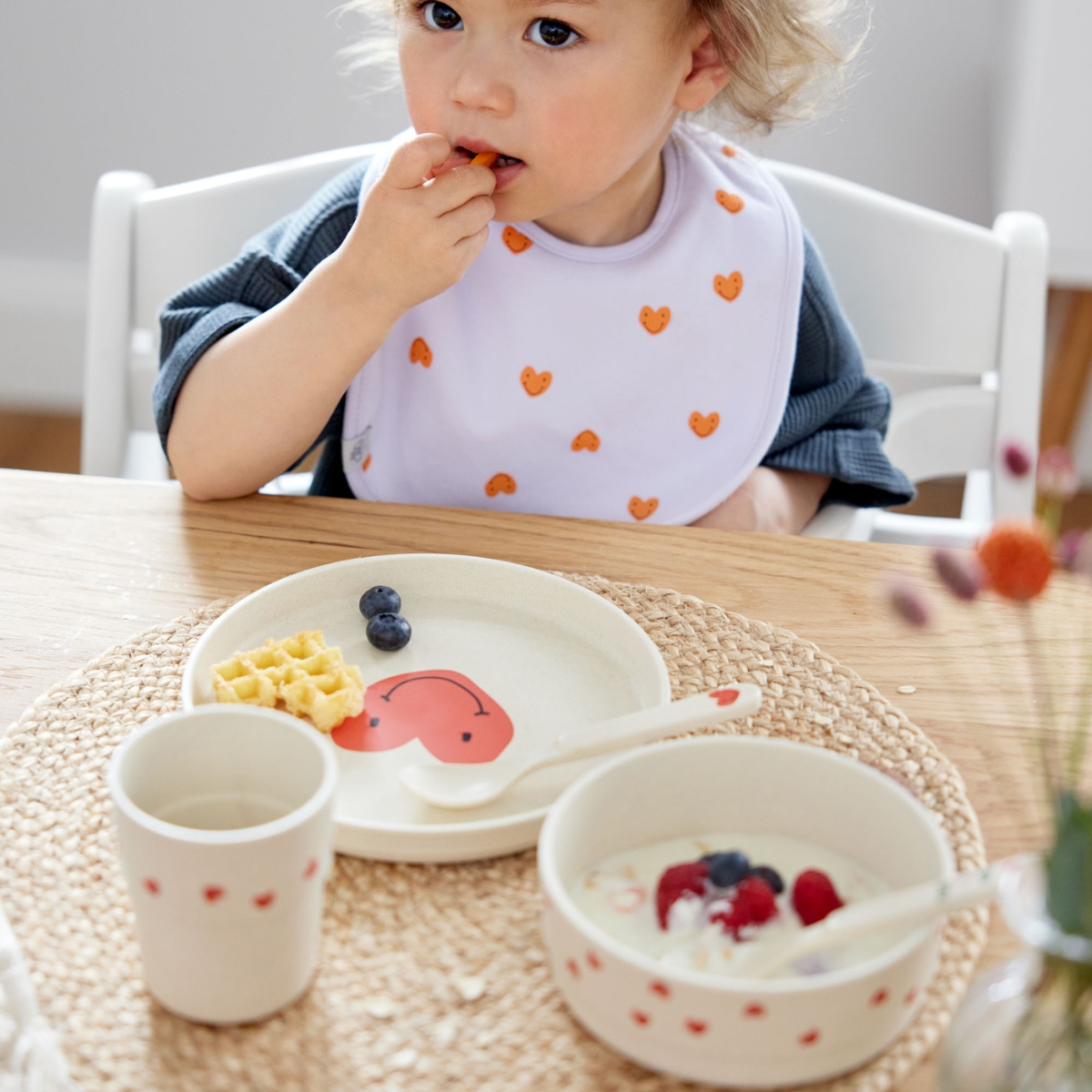 Assiette Happy Rascals Coeur lavande (Lassig) - Image 2