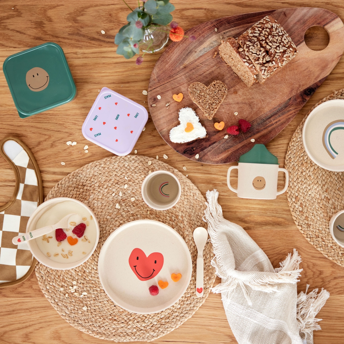 Assiette Happy Rascals Coeur lavande (Lassig) - Image 4
