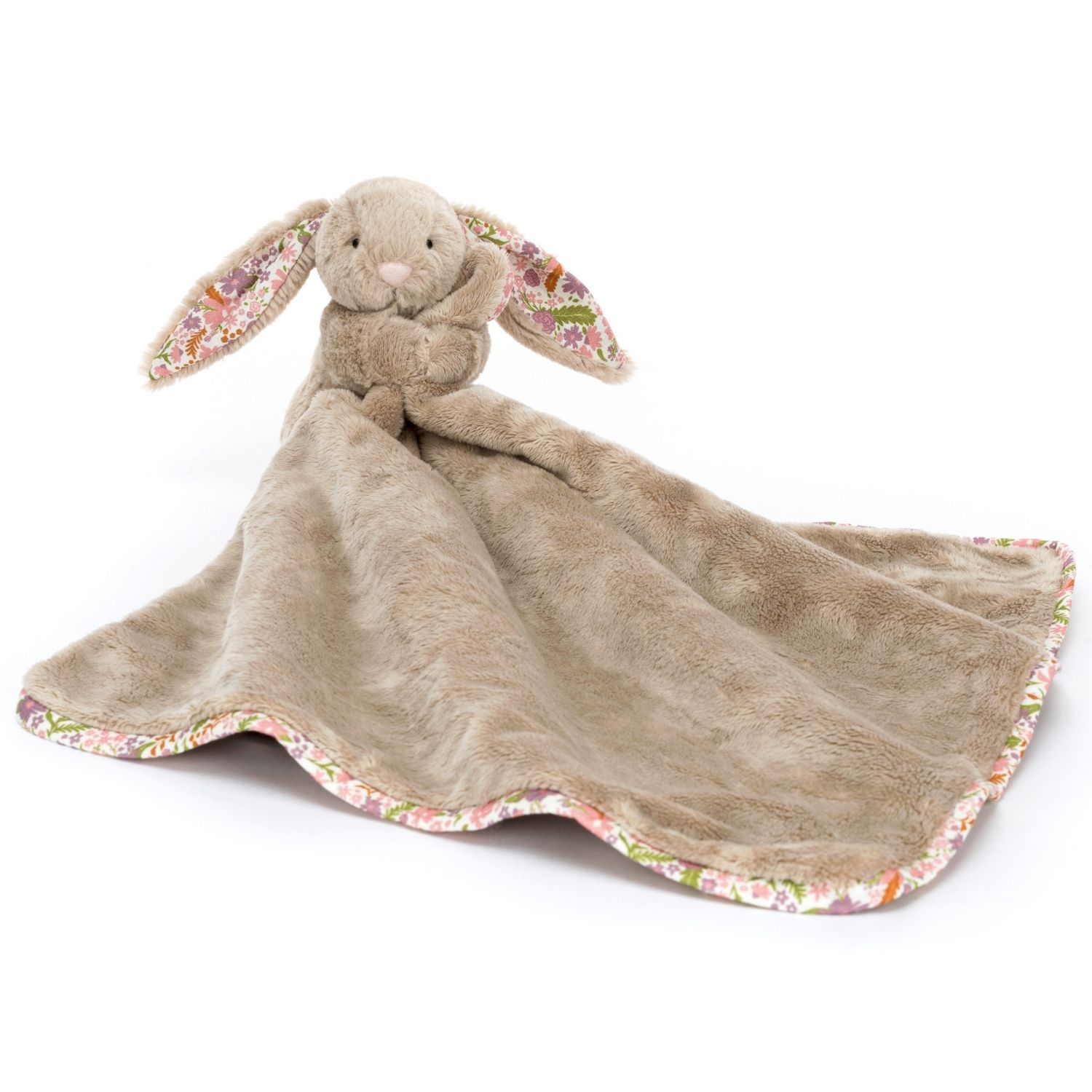 Jellycat - Doudou plat Lapin en fleurs Beige