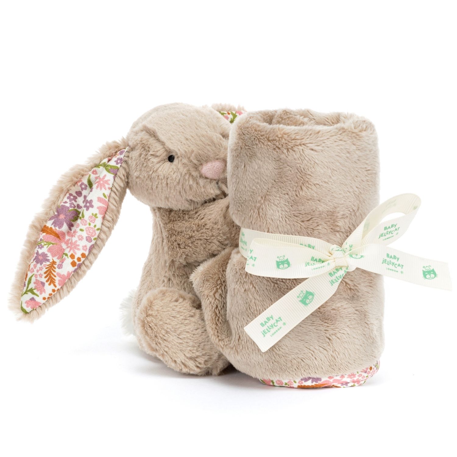 Doudou plat Lapin en fleurs Beige (Jellycat) - Image 1