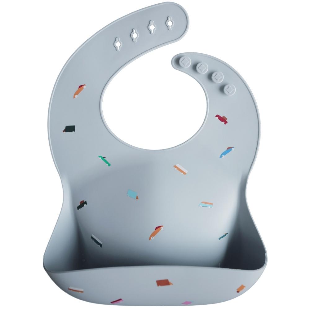 Mushie - Bavoir à poche en silicone Retro cars