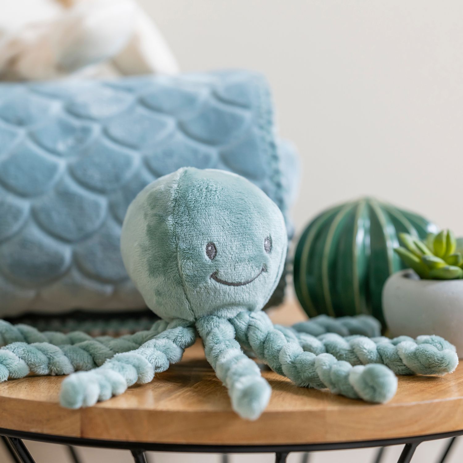 Nattou - Peluche pieuvre Lapidou Vert de gris (23 cm)