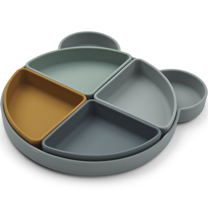 Assiette à compartiments Arne Mr Bear Blue fog multi mix (Liewood) - Image 1