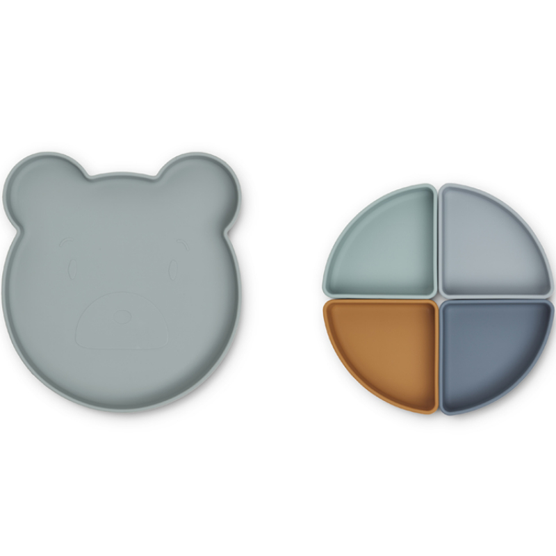 Assiette à compartiments Arne Mr Bear Blue fog multi mix (Liewood) - Image 5