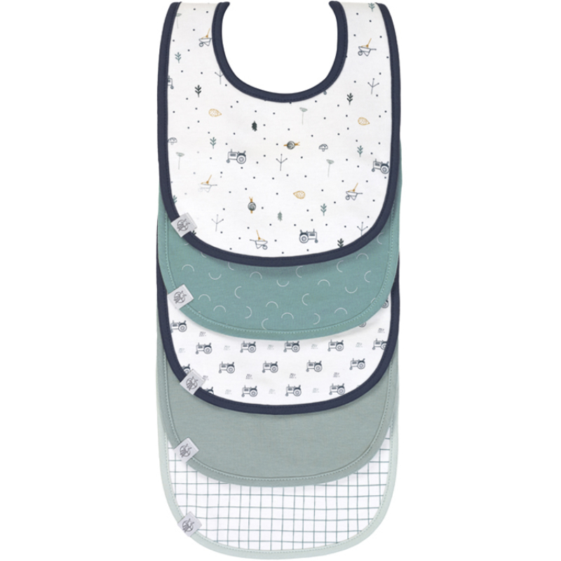 Lot de 5 bavoirs à velcro bleus Garden Explorer