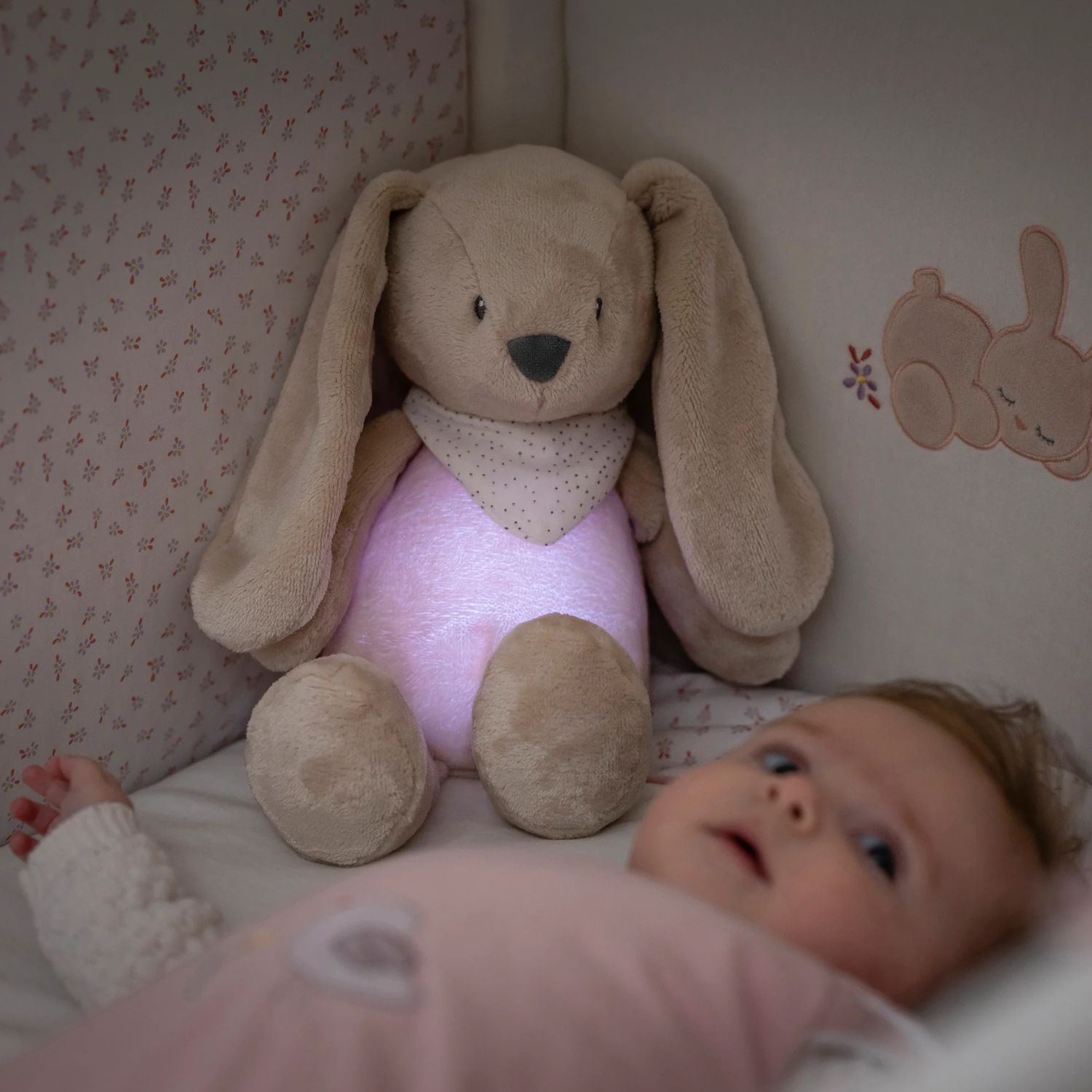 Nattou - Peluche veilleuse Sleepy Lapin Brun Clair