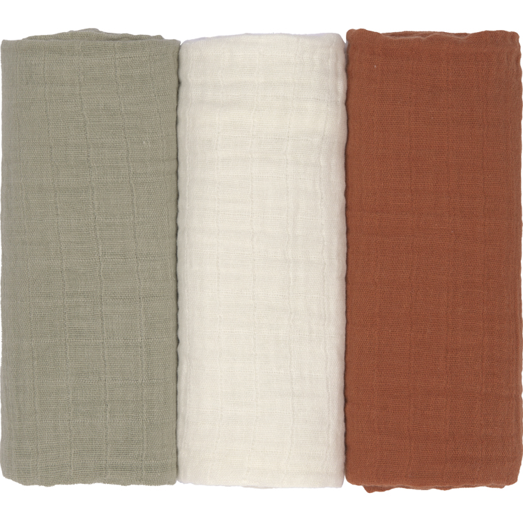 Lassig - Lot de 3 langes en mousseline Little Forest (60 x 60 cm)