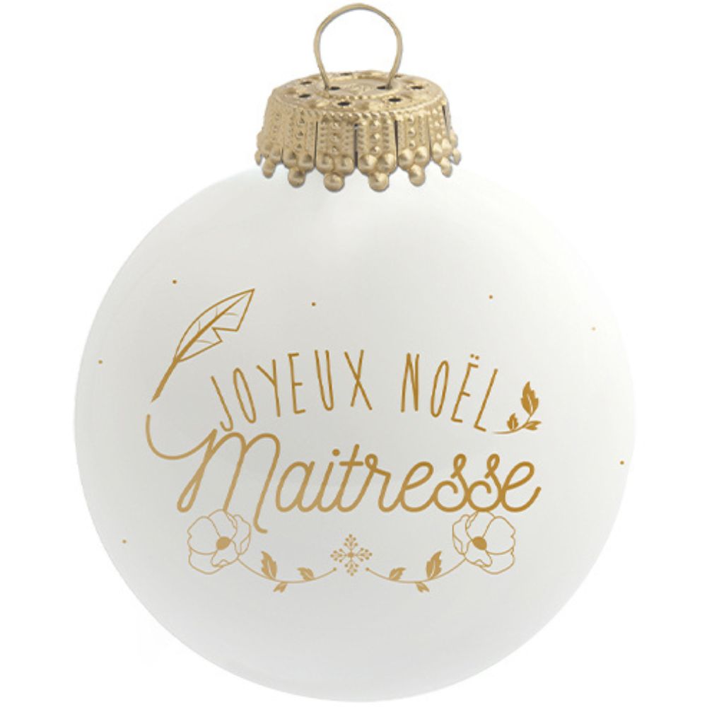 Boule de Noël Joyeux Noël Maîtresse