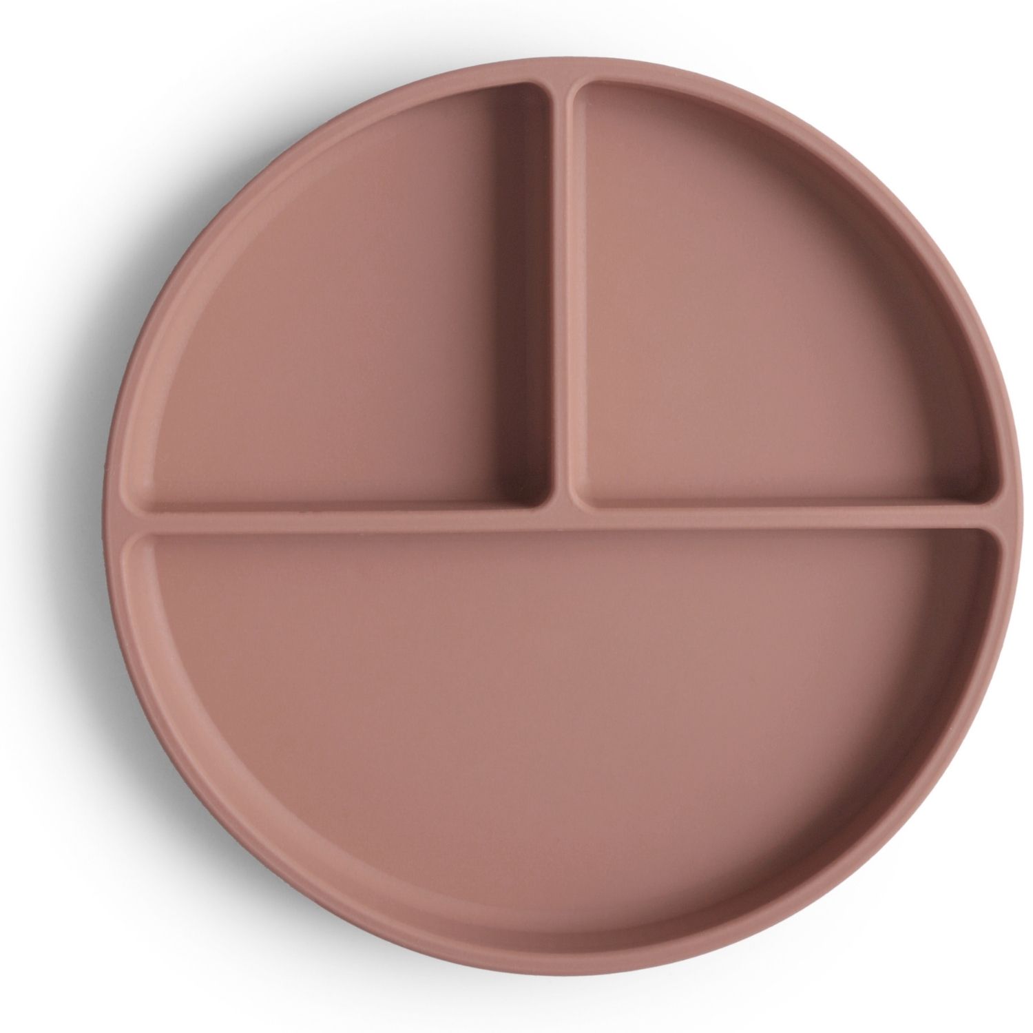 Mushie - Assiette à compartiments en silicone avec ventouse Cloudy mauve