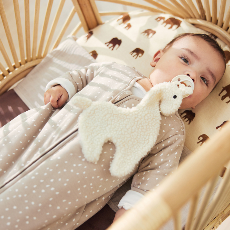 Doudou attache sucette Lama blanc (Jollein) - Image 1