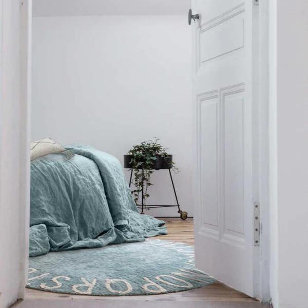 Tapis lavable rond ABC vintage bleu (150 cm) (Lorena Canals) - Image 4