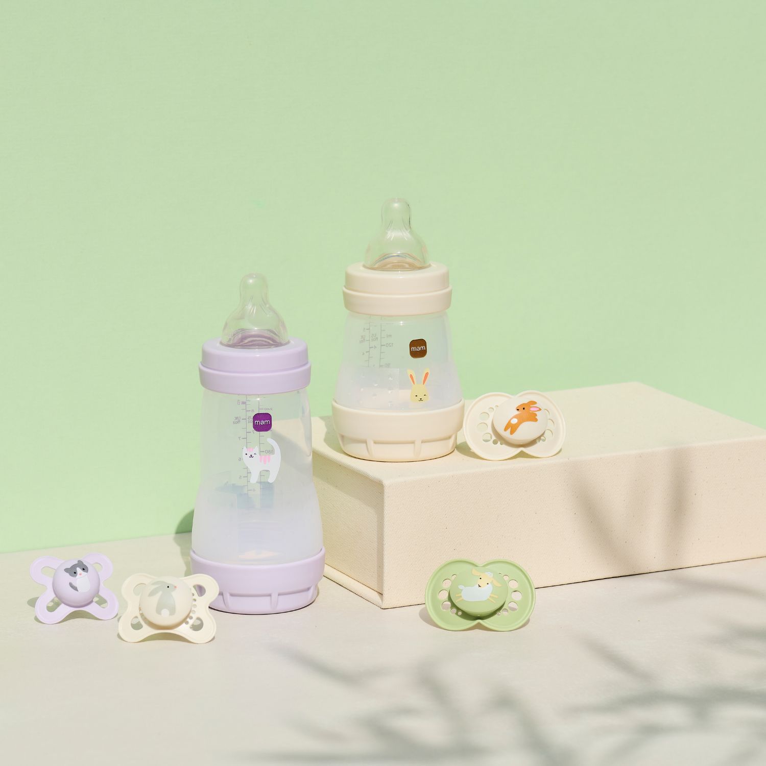 2 biberons Easy Start anti-colique 260ml Lilas+Sable Tétine débit 2 (Mam) - Image 2