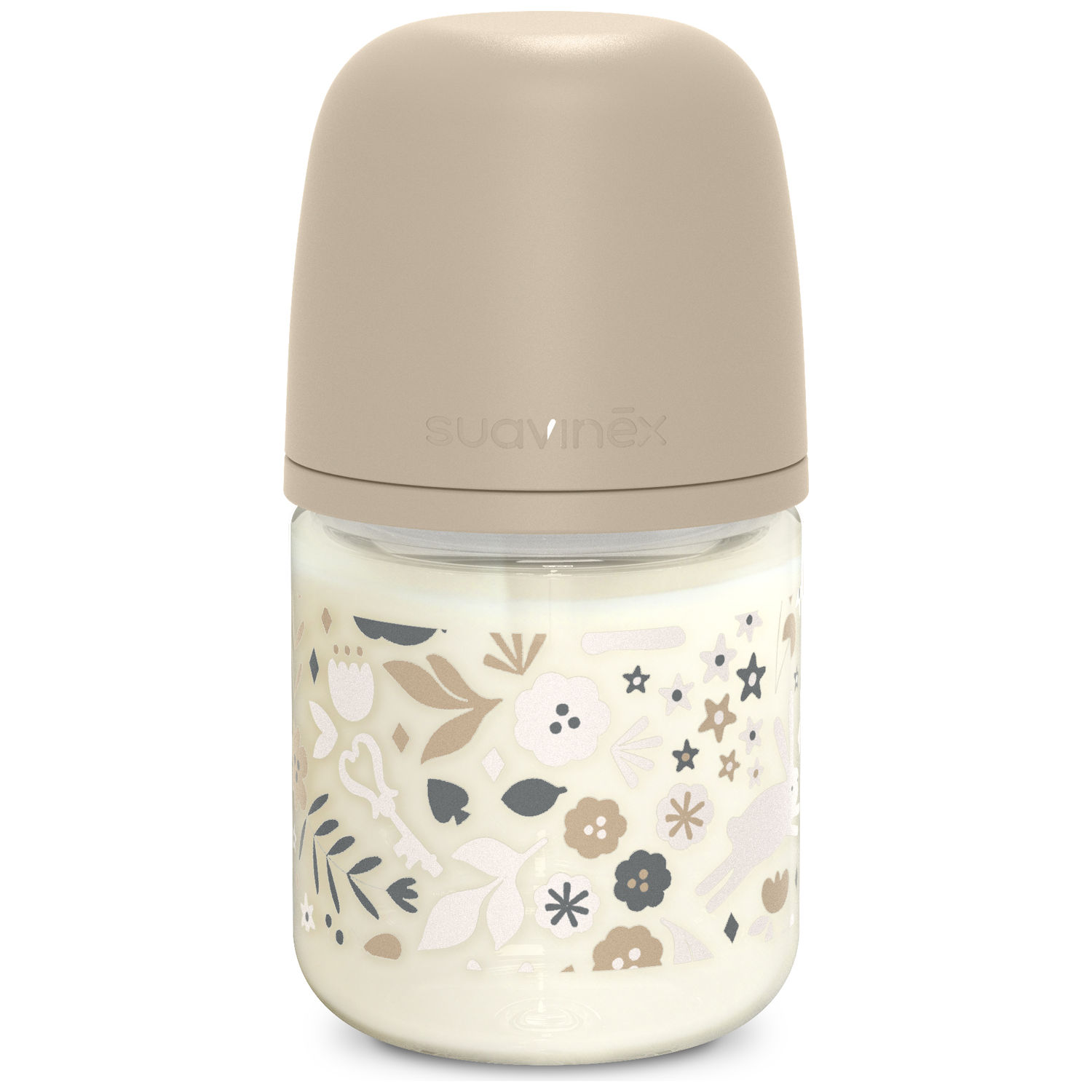 Biberon en verre tétine SXPro S Wonderland Beige (120Ml) (Suavinex) - Image 1