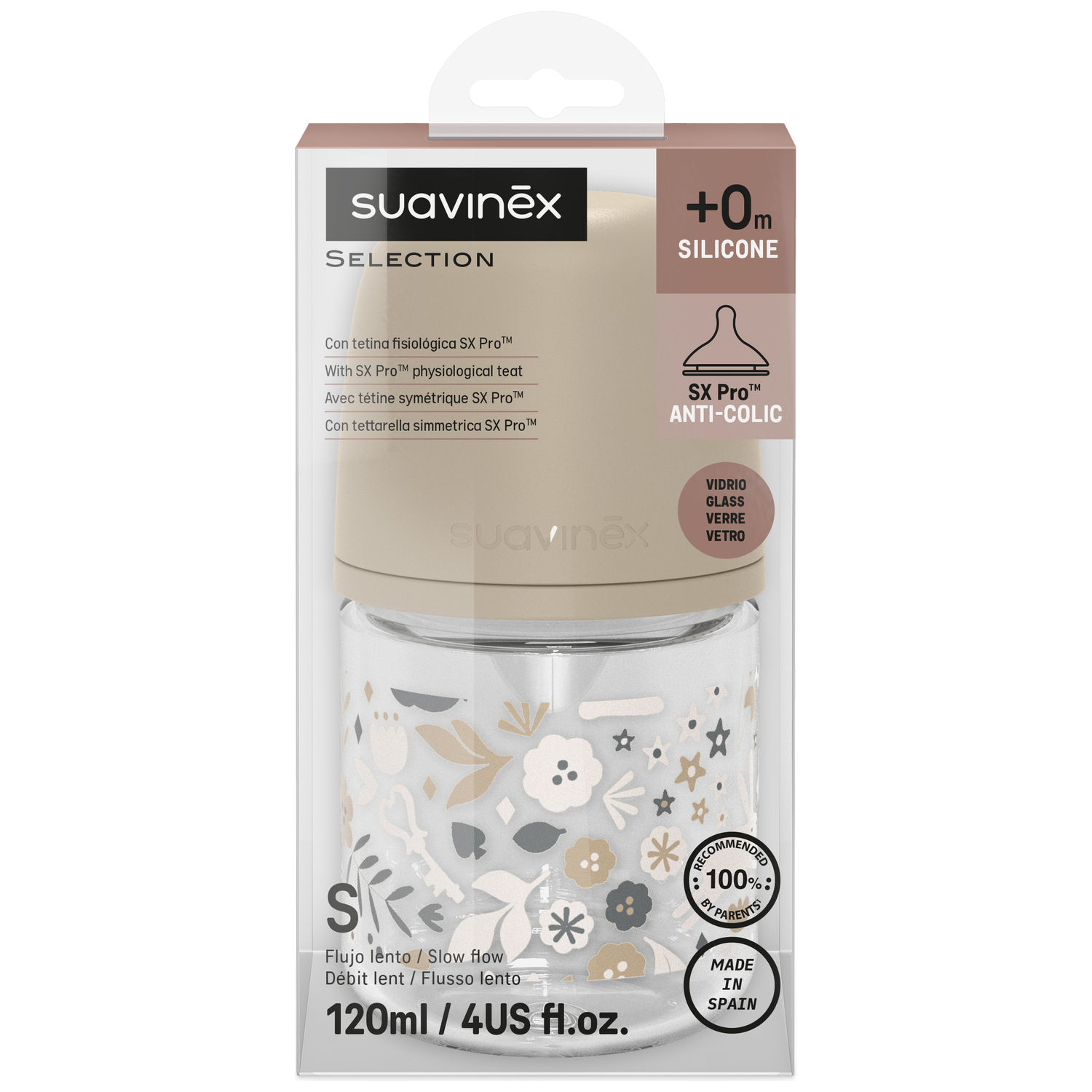Biberon en verre tétine SXPro S Wonderland Beige (120Ml) (Suavinex) - Image 8
