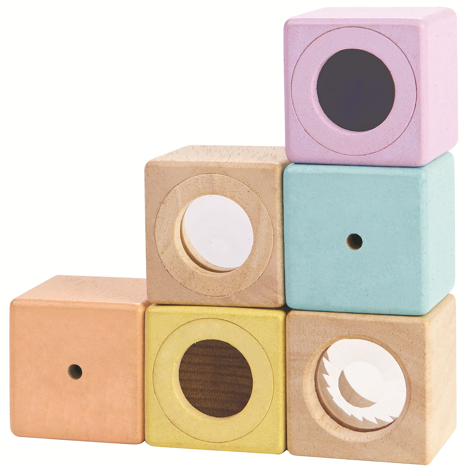 Blocs sensoriels pastel (Plan Toys) - Image 1