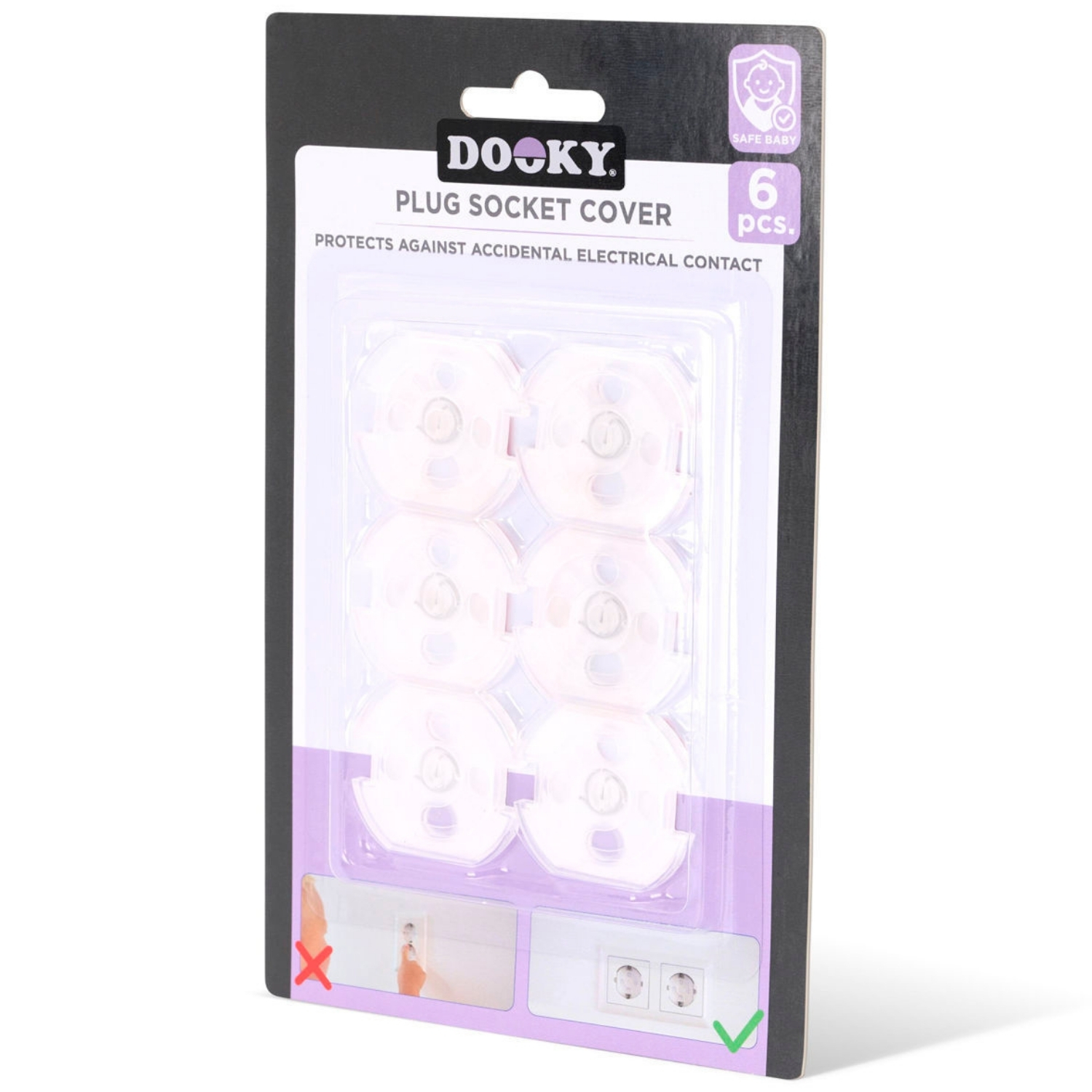 Lot de 6 caches-prises transparent (Dooky) - Image 5