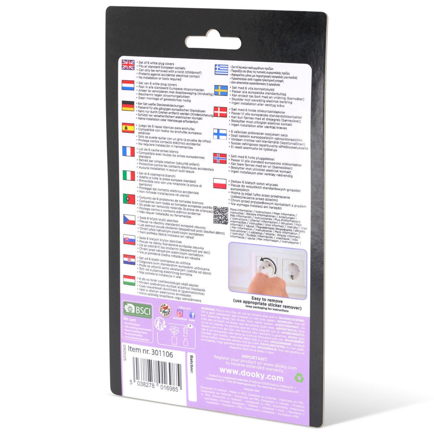 Lot de 6 caches-prises transparent (Dooky) - Image 6